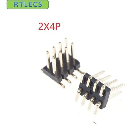 10 pcs 2x4 P 8 Pin 1.27 mm Male PCB Header Dual row Straight PCB SMT male Pin Headers gold flash Rohs Lead free