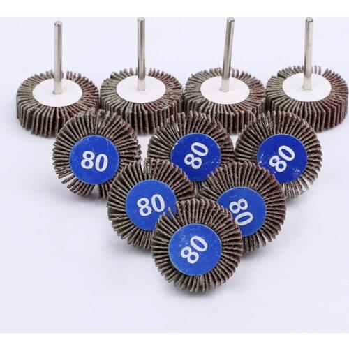10Pcs 80#Grit Sandpaper Sanding Flap Wheel Disc Buffering Polishing Wheel 32mm for Rotary Tools Dremel Accessories