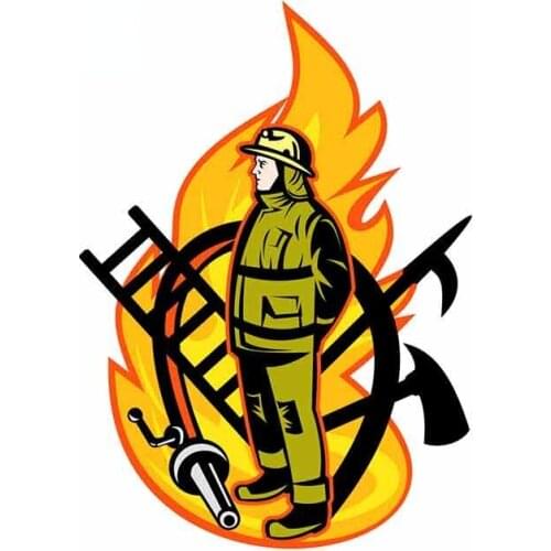 13cm x 9.4cm for Fireman Firefighter Car Stickers and Decals Waterproof Scratch-proof Sticker 3D SUV Decoration