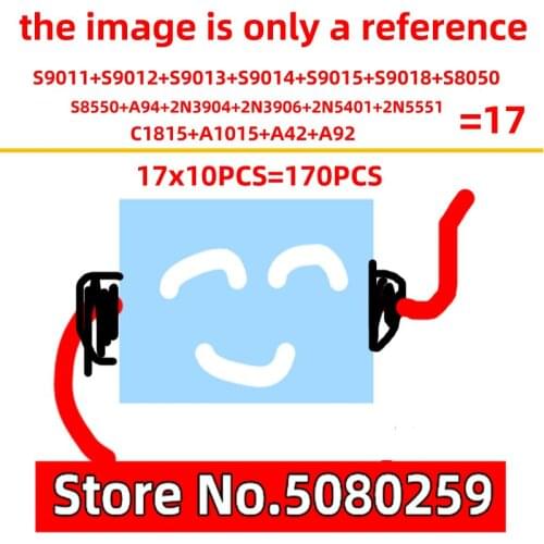 170PCS in-line triode package TO-92 commonly used electronic component package PNP NPN