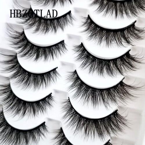 2-12 Pairs Fluffy Soft 3D Mink Lashes Natural False Eyelashes Fake Lashes Long Eyelash Extension Faux Mink Eyelashes For Beauty