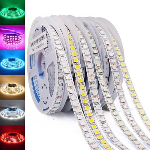 5m DC 12V LED Strip Light SMD 5054 120leds/m Red Pink Natural White Gold IP21 IP65 IP67 Waterproof Flexible LED Tape Lamp