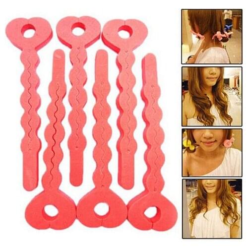 6pcs Magic Sponge Hair Soft Curler Roller Strip Heatless Roll Tools Hair Band Accessories Magic Style Hair Styling Tools