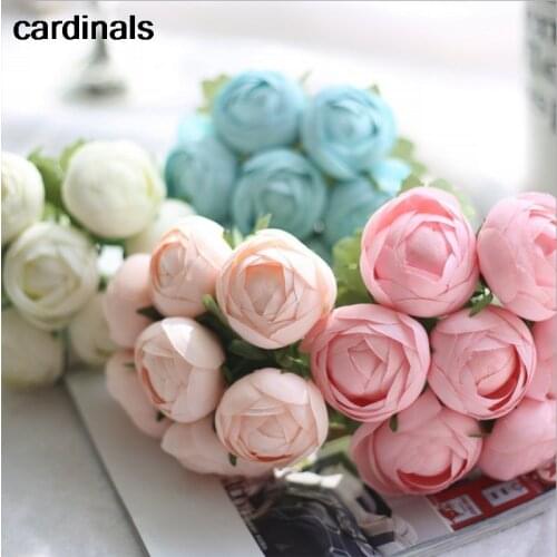 7 Heads Artificial Rose Flowers Camellia Hands Holding Silk Flower Real Touch Floral For Home Wedding decorative flowers