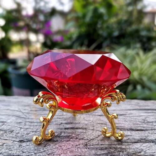 8cm Mixed Color Crystal Diamond Paperweight Glass Ornaments Fengshui Figurine Home Wedding Decoration Crafts Party Souvenir Gift