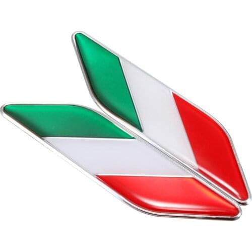 80% HOT SALES!!! 2Pcs 3D Italian Flag Adhesive Car Sticker Badge Waterproof Emblem Styling Decor