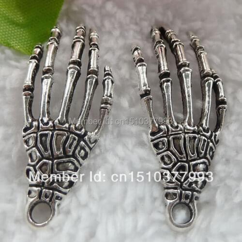 96 pieces antique silver claw charms pendant 41x15mm #010