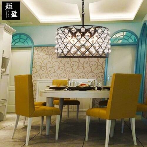 American Iron round crystal ball chandelier living room bar restaurant Antique Hotel D50CM