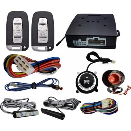 12v PKE Car Alarm Remote Control Car Keyless Entry Engine Start Alarm System Push Button Remote Starter Stop Auto