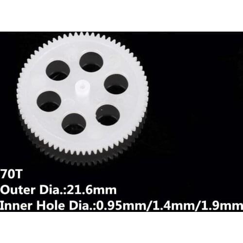 Free Shipping 3pcs 70T 70Teeth Gears R/C Spare Parts 0.3M 0.95mm 1.4mm 1.9mm Hole 21.6mm 2.1cm Diameter Quadcopter Helicopter