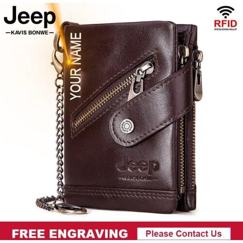 Free Engraving Genuine Leather Men Wallet Coin Purse RFID Short Hasp Card Holder PORTFOLIO Portomonee Male Quality Walets New