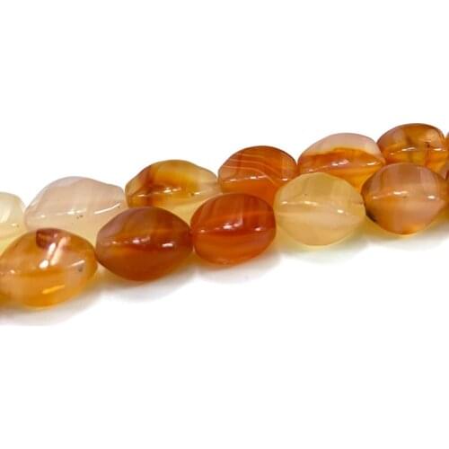 Natural Carnelian Beads 15'' Twist Olive DIY Agate Stone Loose Beads For Jewelry Making Beads Women Bracelets Necklace Earring