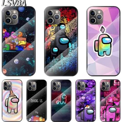 Cartoon man in Space For Apple iPhone 12 11 8 7 6 6S XS XR SE X 2020 Pro Max Mini Plus Tempered Glass Cover Phone Case