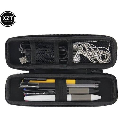 Black EVA hard shell data cable storage pen case protection suitcase bag storage container pen ballpoint pen stylus pencil case