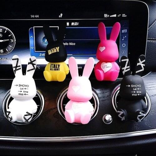 Baby Rabit Cute Interior Woman Burst Eye Rabbit Doll Car Air-conditioning Outlet Perfume Clip Auto Ornament Gift Car Accessories