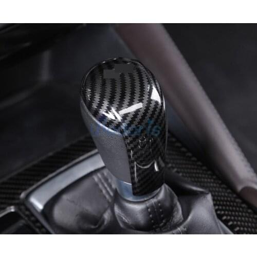 For Mazda 3 M3 Axela 2020 Interior Carbon Fiber Color Gear Shift Knob Head Cover Protector Panel Car Styling Accessories