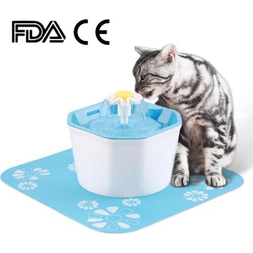 Pet Water Dispenser 1.6L Automatic Cat Water Fountain With Mat Electric Dog Cat Mute Drinker Feeder Bowl For Pet Drinking