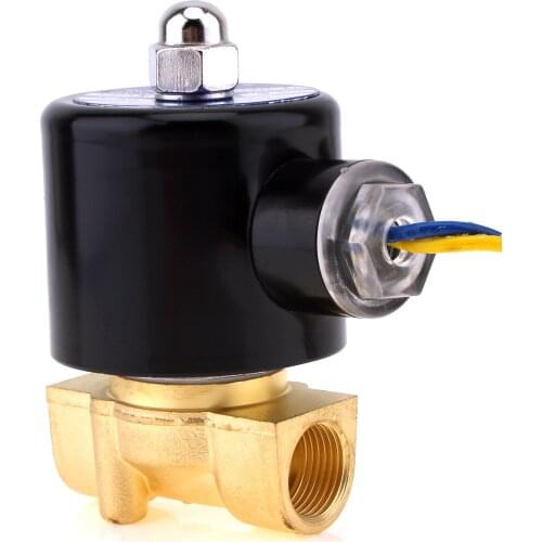 Solenoid Valve DC 12V 3/8'' NPT N/C Brass Normally Closed Electric Valve for Water Oil Air Diesel-Gas Fuels
