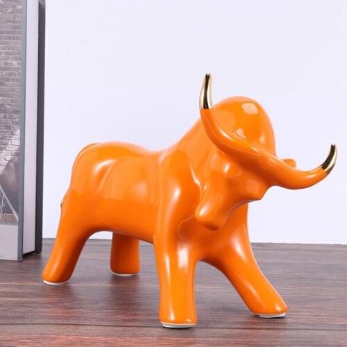 Ceramic Cow Ornament Home Decoration Statue Sculpture Model Statuette Decoration Crafts Furnishings Figurines
