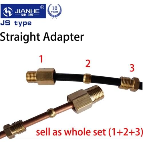JIANHE JS type Compression Fitting 4mm/ 6mm lubrication Brass oil Pipe Fitting for CNC Machine/ lubricating system