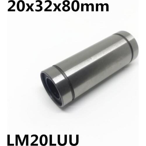 2pcs LM20LUU long type 20x32x80mm 20mm linear ball bearing Linear Guides Linear Optical axis bearings
