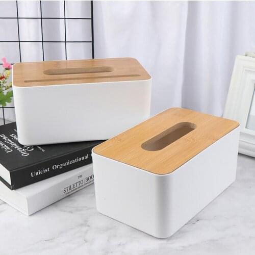 New Hot Plastic Tissue Box Wooden Cover Paper Home Car Napkins Holder Case Decoration Wholesale