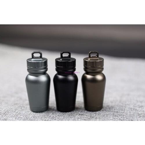 By DHL 100pcs Aluminum Alloy Waterproof Canister Medicine Seal Capsule Bottle Outdoor Camping Tool Waterproof Bottle