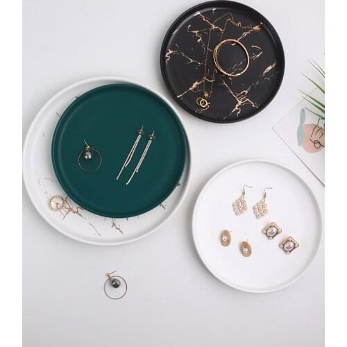 Ring Earrings Pendant Jewelry Display Tray Plate Ceramics Jewelry Display Plate Pottery Earrings Holder