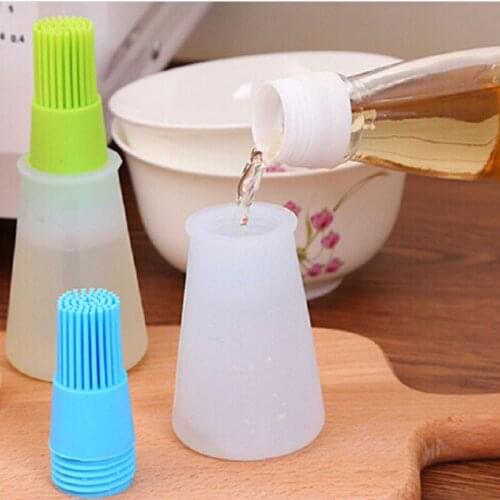 Portable Silicone Oil Bottle With Brush Baking BBQ Basting Brush Pastry Oil Brush Kitchen Baking Honey Oil barbecue Tool Gadgets