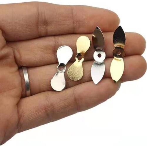 MAGBLUE 20pcs/lot Small Propeller Blade Fly Propeller Spinner Stainelss Steel DIY hard fishing lures Popper Swim Jig Spinnerbait