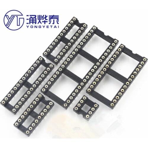 YYT 10PCS IC socket 8P 14P 16P 18P 20P 24P 28P 40P 10pcs/lot Round hole Narrow body/wide body