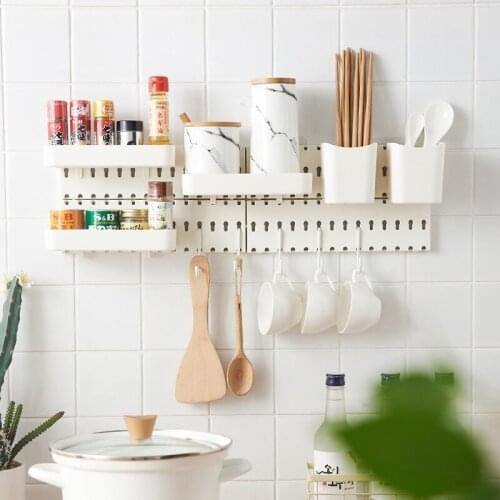 Storage Rack Combination Plastic Hole Plate Kitchen Decoration Storage Rack Simple Wall Hanging Wall Partition Flower Stand