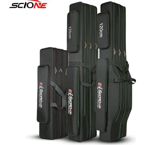 Men Women Outdoor Fishing Bag Big Capacity 2/3 Layer Fishing Rod Portable Bolsa De Pesca Fishing Tackle Bag Backpack XA171G