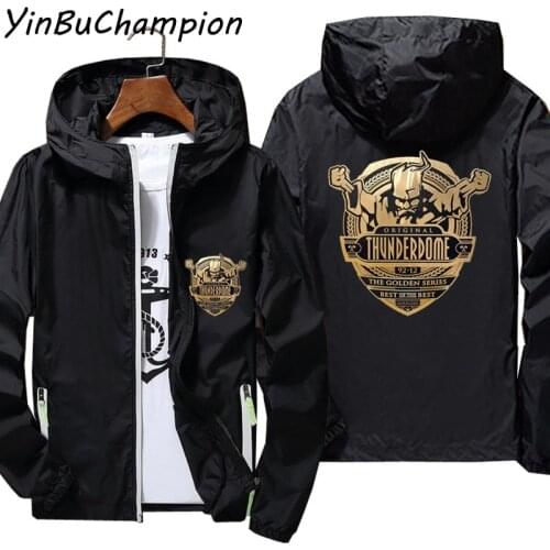 Thunderdome ID Hardcore Techno And Gabber Ultra-light Summer Mens Thin Windbreaker Sunscreen Beach Casual Coat Bomber Jacket