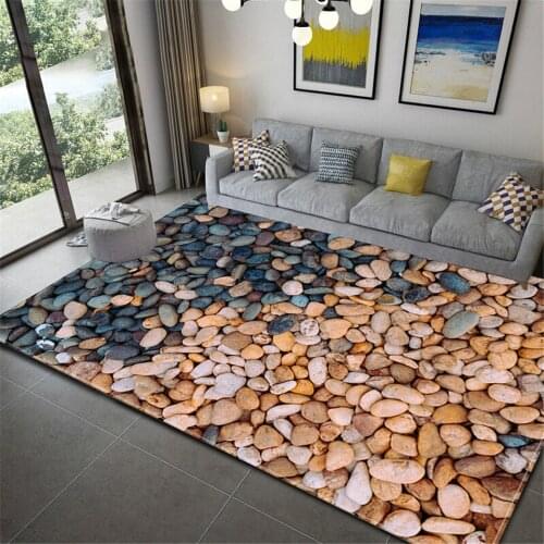 Three-dimensional comfortable stone carpet printing soft large carpet room door mat corridor non-slip kitchen mat large floor ma
