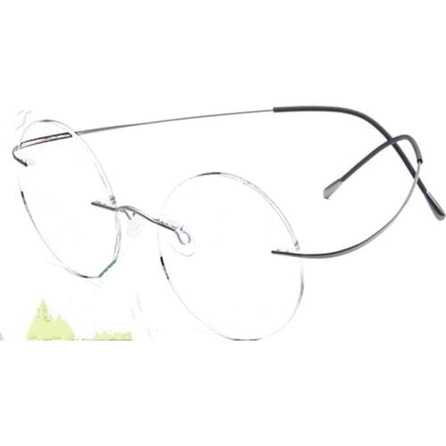 Eyesilove ultra-light rimless Optical frame men women Titanium Rimless glasses Frame round eyewear for prescription eyeglasses