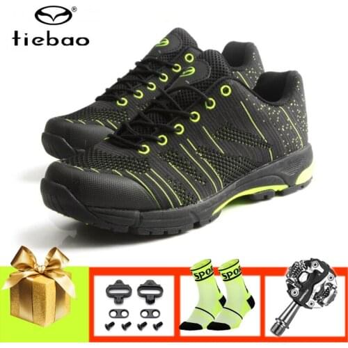 TIEBAO men sapatilha ciclismo mtb cycling shoes self-locking women leisure Fitness bicycle sneakers outdoor mountain bike shoes