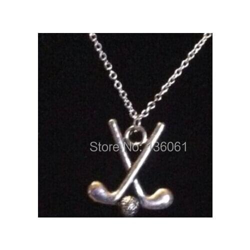 Vintage Silver GOLF CLUBS& BALL DOUBLE HEART Squirrel Tree Of Life Heart Buddha Hand Dog Necklace Pendant Jewelry For Women X206