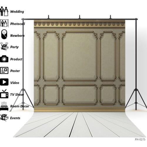 Vintage Wall White Wooden Floor Newborn Baby Shower Children Backdrop Photography Background For Photo Studio Portrait Photocall