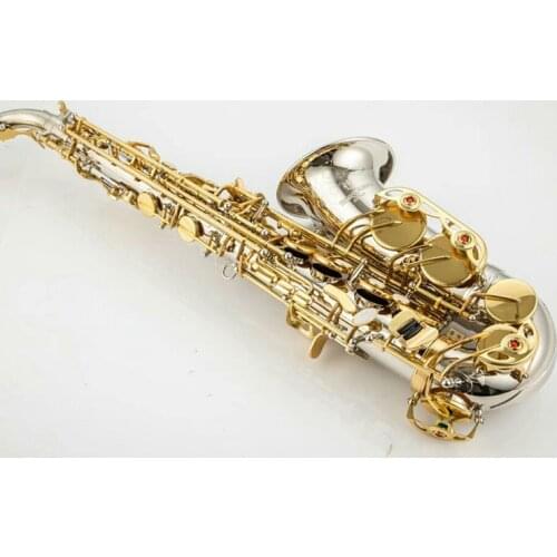 High Quality Japan New A-WO37 Alto Saxophone Musical Instrument Brass Silver Surface Gold Key Eb Sax With Mouthpiece Free