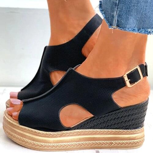 2021 INS HOT For Dropship High Heels Leisure Summer Gladiator Platform Sandals Wedges Shoes Woman Big Size 43