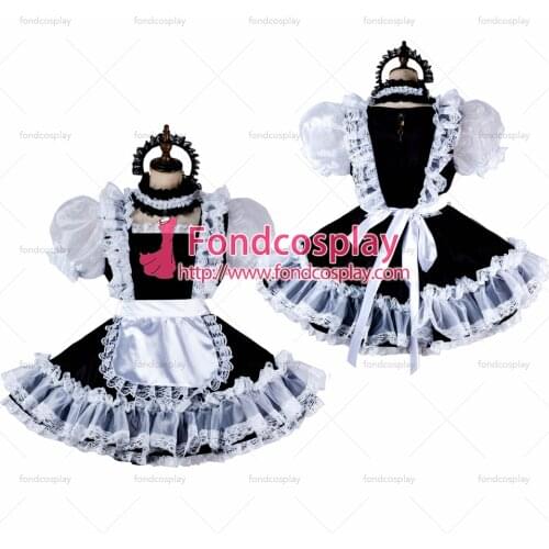 Lockable Sissy maid Satin-Organza dress Uniform cosplay costume Tailor-made[G2007]