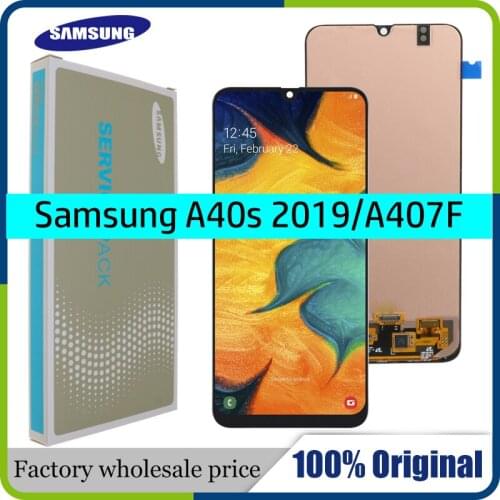 6.4'' Original AMOLED For Samsung GalaxyA40s A407 A407F A407FD LCD display touch Screen Digitizer Assembly with frame screen