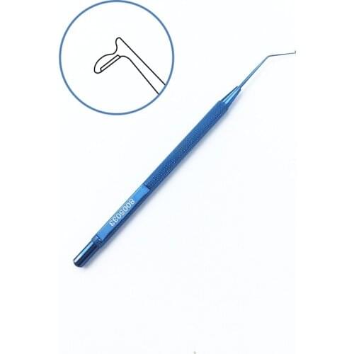 Ophthalmic Titanium instrument 1pcs Fukasaku Small Pupil Snapper Hook With a smoothly polished notch eye surgical tools
