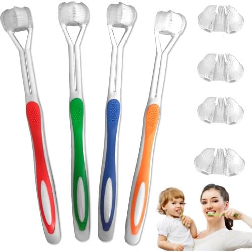 3Sided Toothbrush Ultrafine Special Resin Soft Bristle Oral Teeth Cleaning Tooth Brush for Children Adult Oral Care NN