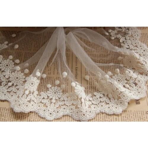 5Yard/lot Diy lace high lace trim cotton cloth decoration clothes dress accessories White 10cm Black 14cm wide