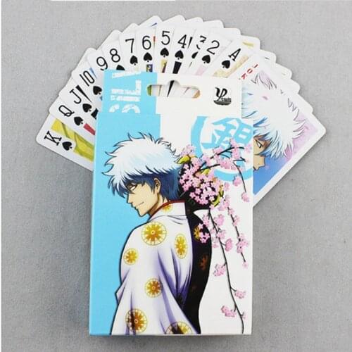 Anime Deck Playing Gintama Poker Cards Sakata Gintoki Cosplay Board Game Cards toy With Color Box