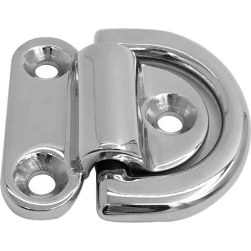 4pcs D Ring Tie Down Anchor 1/4 - Folding Pad Eye Deck Lashing Rings for Marine Trailer Boat Caravan RV