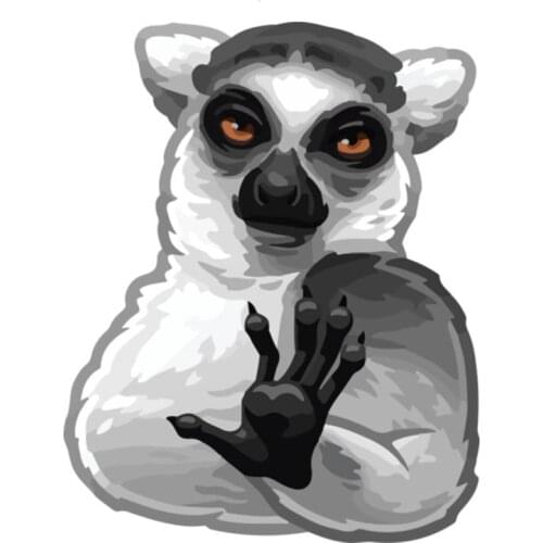 B0599# 13CM 17CM Self-Adhesive Decal Lemur Car Sticker Waterproof Auto Decors on Bumper Rear Window