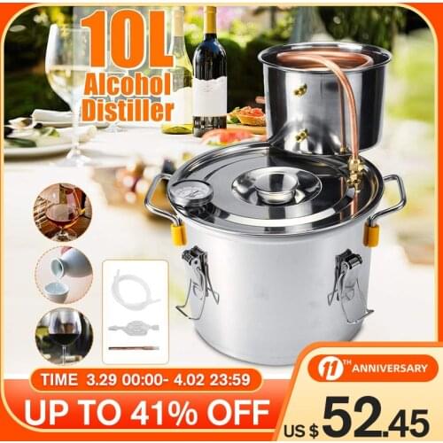 CZ In Stock 2GAL 10L Home DIY Distiller Moonshine Alcohol Stainless Copper Alcohol Whisky Water Wine Essential Oil Brewing Kit
